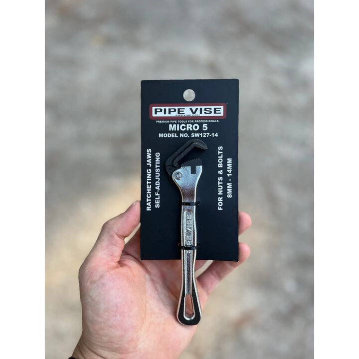 Pipe Vise Micro 5 6 Inch Self-Adjusting Wrench with Contoured Handle, large image number 6