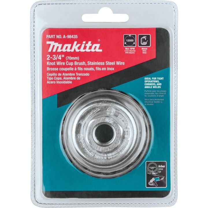 Makita 2-3/4in Knot Wire Cup Brush Stainless 5/8in-11, large image number 4