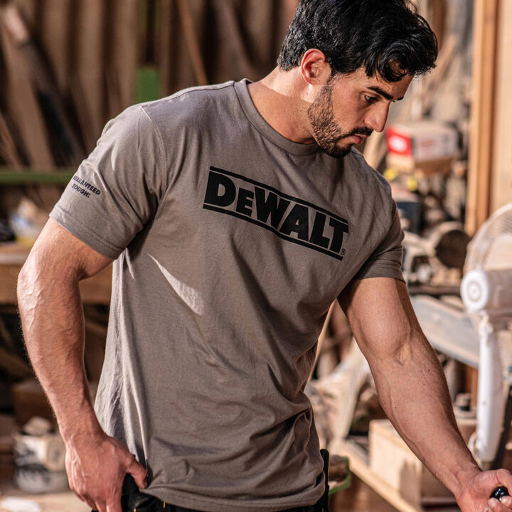 DEWALT Brand Carrier Short Sleeve T-Shirt Charcoal Medium, large image number 5