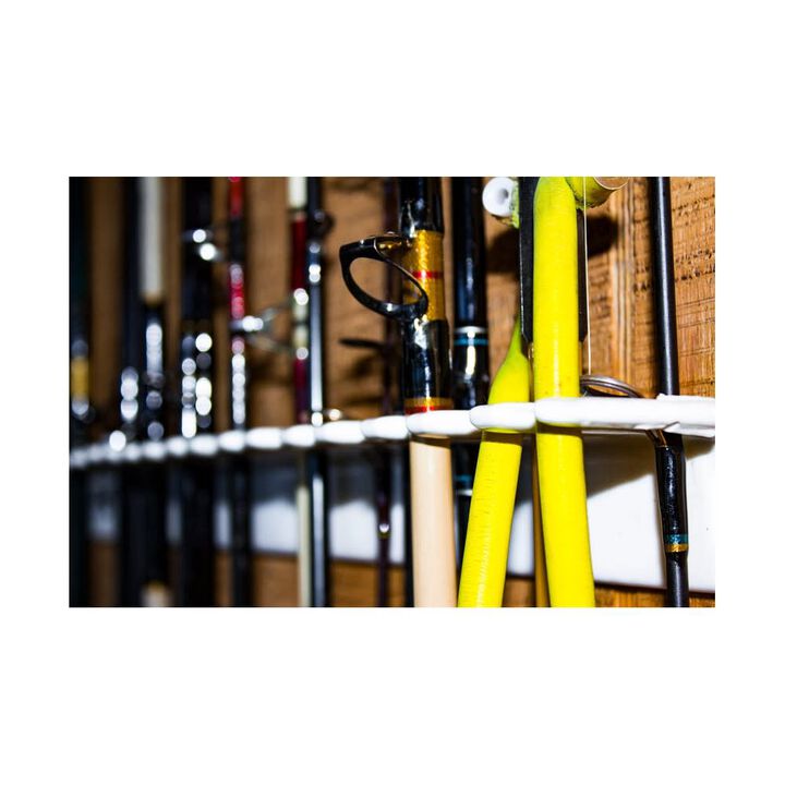 Green Touch 100% Steel & Vinyl Wall Mount Fishing Rod Rack, large image number 3