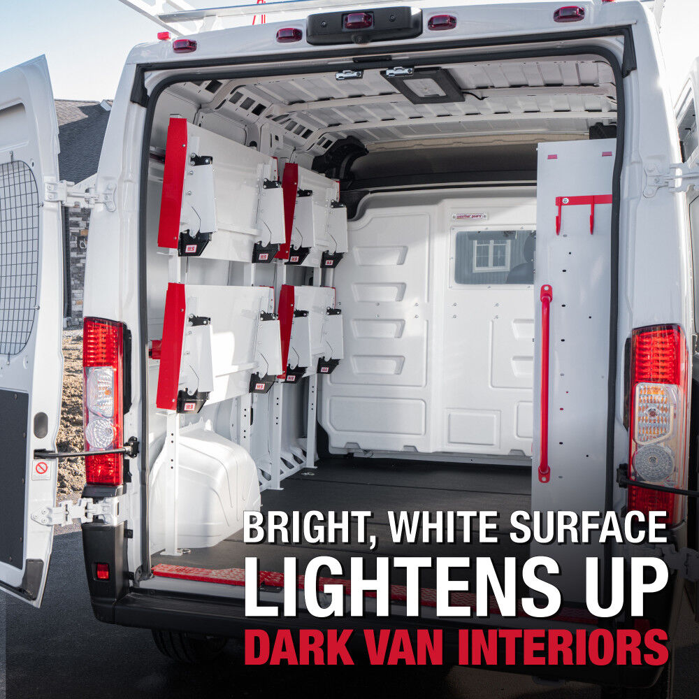 Weather Guard 60 Inch White/Red Aluminum Folding Van Shelving, large image number 7