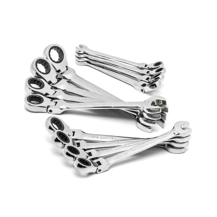 GEARWRENCH 12 Pc 72-Tooth 12 Point Flex Head Ratcheting Combination Metric Wrench Set, large image number 5
