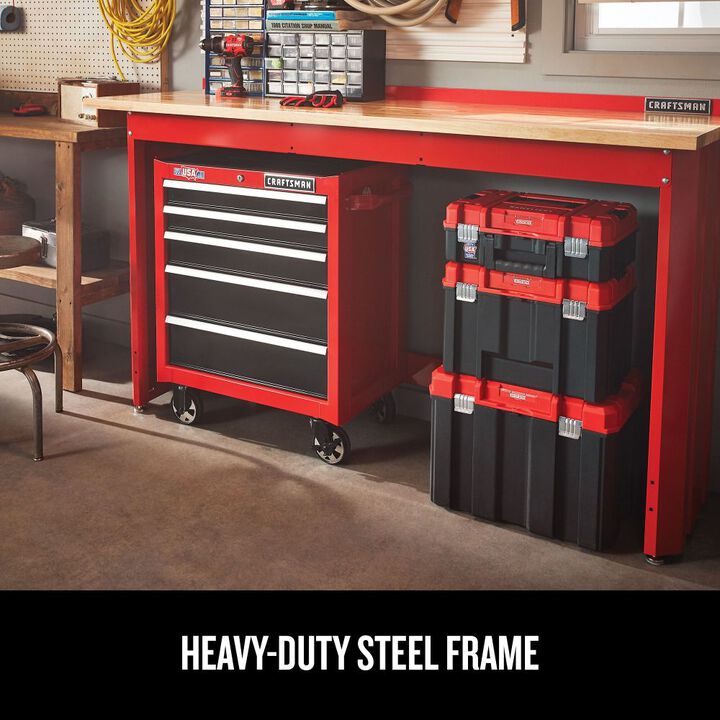CRAFTSMAN 6 Ft. Wide Workbench With Butcher Block Top (Red), large image number 4