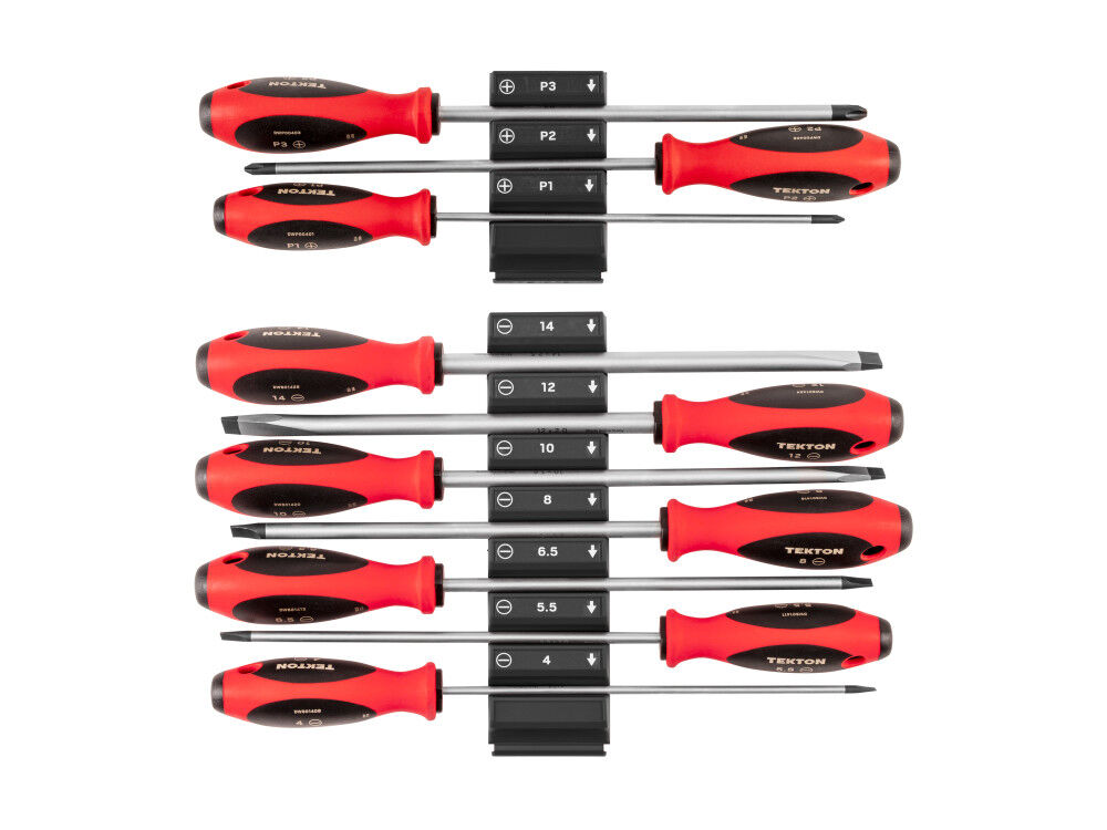 Tekton Phillips and Slotted Screwdriver Set with Organizer #1-#3, 4-14 mm 10 Pieces, large image number 1