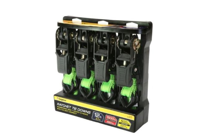 Allied International Cargoloc 1in x 12' Ratchet Tie Down Straps with S Hooks, large image number 1