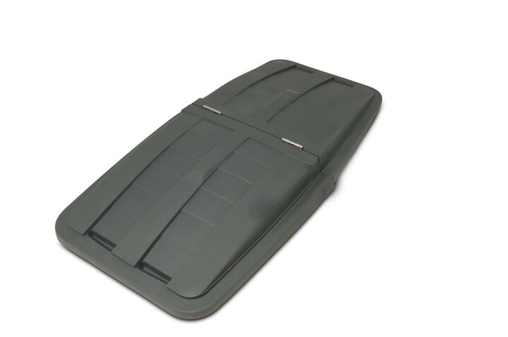 Toter 1 Cubic Yard Removable Split Lid for Tilt Trucks Gray