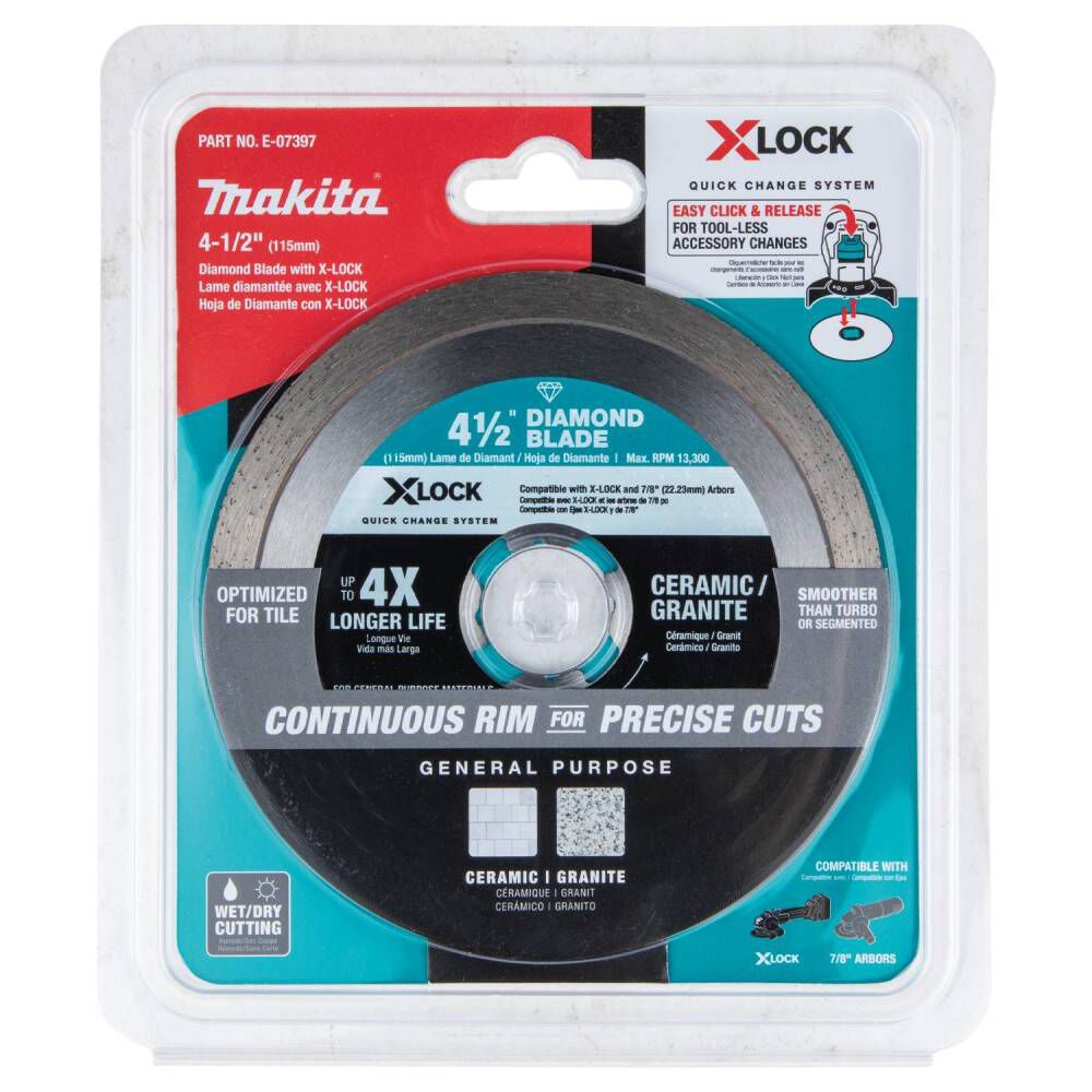 Makita XLOCK 4 1/2 Inch Continuous Rim Diamond Blade for Ceramic and Granite, large image number 12