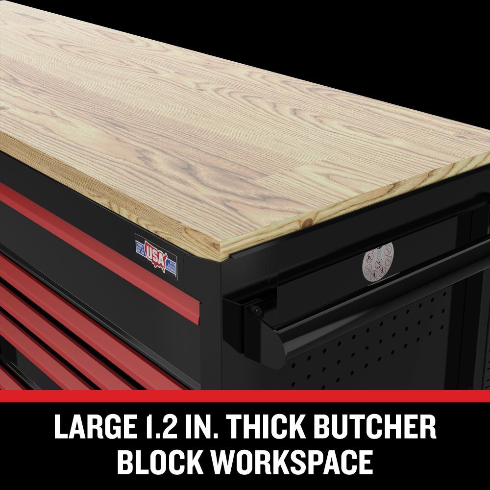 CRAFTSMAN V-Series 63 Inch Wide 11-Drawer Mobile Workstation, Black, large image number 4