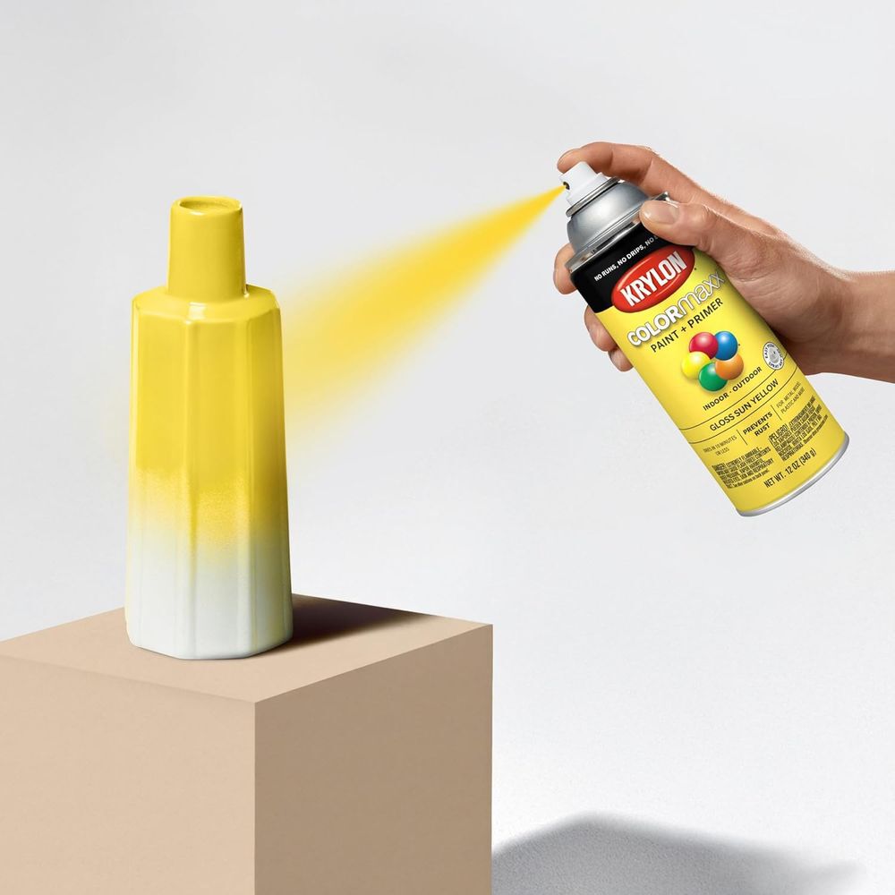 Krylon 12 Oz Gloss Sheen COLORmaxx Paint and Primer Sun Yellow, large image number 7
