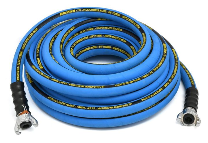 BluBird Pro 3/4 Inch x 100 Ft. Rubber Jack Hammer Air Hose Assembly, large image number 1
