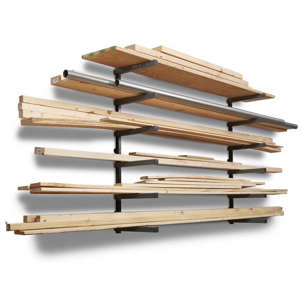 Bora Portamate Wood Rack 6 Tier Wall Mounted Gray/Black, large image number 3