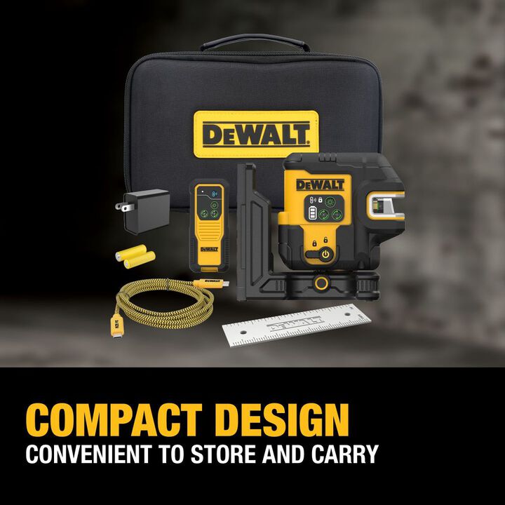 DEWALT USB Rechargeable Green 5 Spot and Cross Line Laser Kit, large image number 7