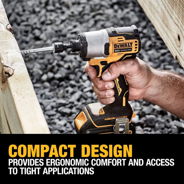 DEWALT 20V MAX XTREME Brushless 1/4 Inch Impact Driver Drill Kit & Elite Series 100pc Drill Driver Set, large image number 3