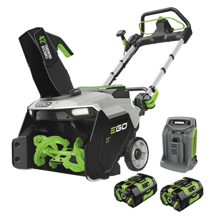 EGO POWER+ 21 Inch Single-Stage Snow Blower with Peak Power with Two 6 Ah Batteries and 550W Charger