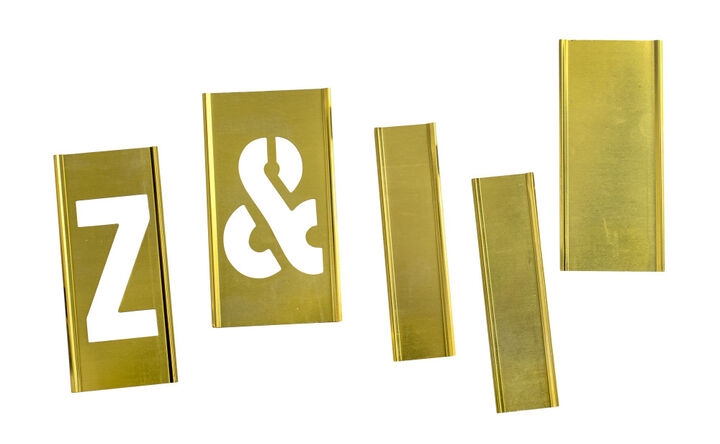 C H Hanson 3 Inch Stencil Set-Letter, Brass, 33 Pieces, large image number 6