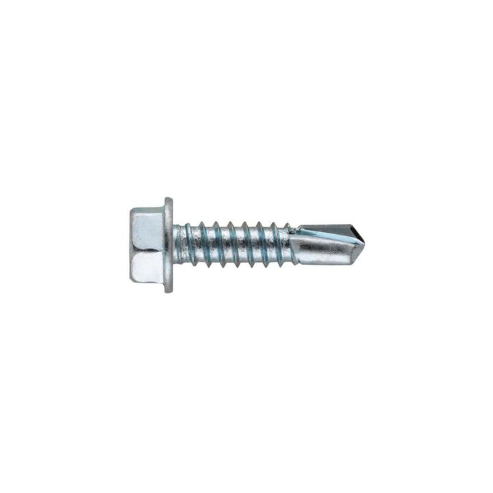 Hillman #10-16 x 1 1/2in Zinc Hex Washer Self Drilling Screw 100pk, large image number 1