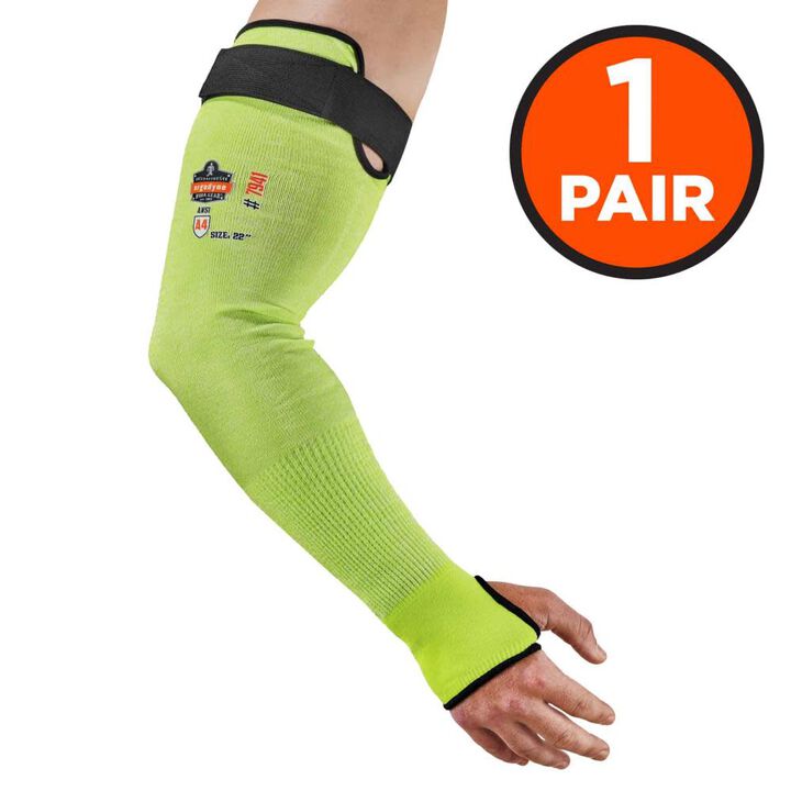 Ergodyne ProFlex 7941 PR Cut Resistant Arm Sleeve Pair 22 Inch Lime