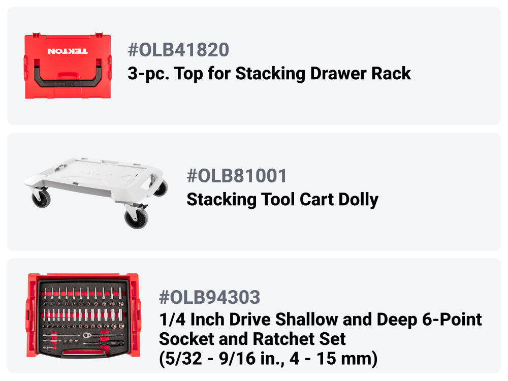 Tekton 1/4, 3/8, 1/2 Inch Shallow and Deep 6 Point Sockets, Ratchet, 250 Pieces, large image number 2