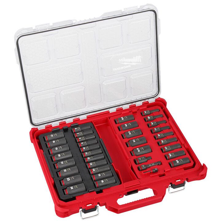 Milwaukee SHOCKWAVE Impact Duty Socket 3/8 Dr 36pc SAE/MM PACKOUT Set
