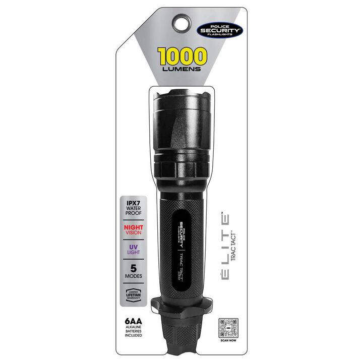 Police Security TRAC TACT 1000 Lumens 6 AA Alkaline Battery Powered UV Flashlight, large image number 5