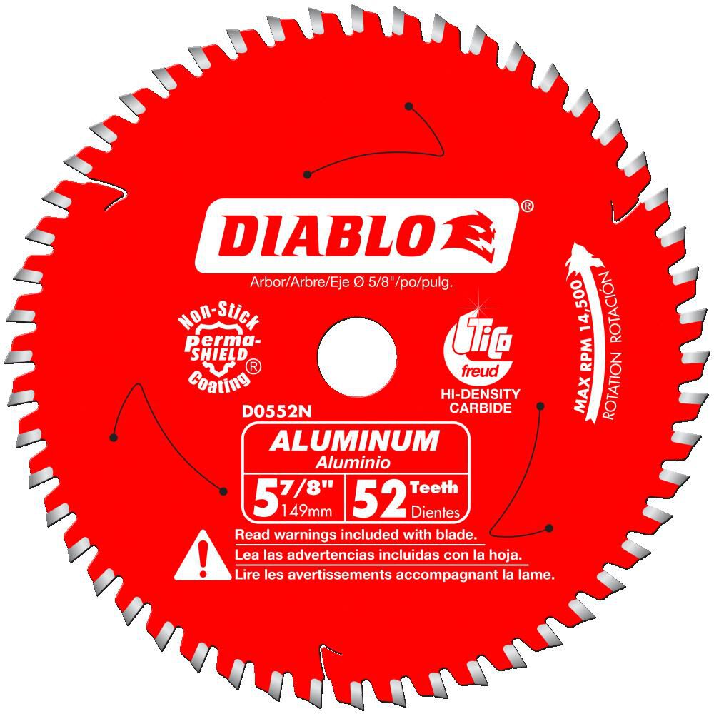 Diablo Tools 5-7/8 inch x 52 Tooth TCG Aluminum Cutting Circular Saw Blade with 5/8 inch Arbor, large image number 2