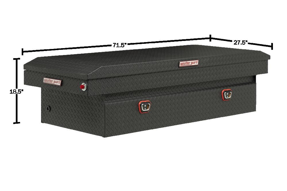 Weather Guard Saddle Truck Tool Box Aluminum Full Extra Wide Textured Matte Black, large image number 5