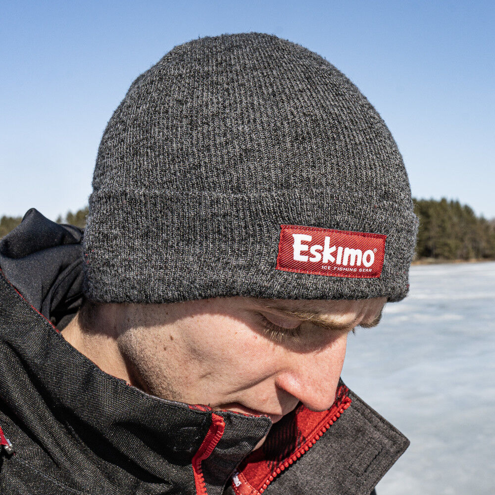 Eskimo Charcoal Knit Hat, Headwear, Gray, Acrylic Double Knit, Cuffed, OSFM, large image number 3