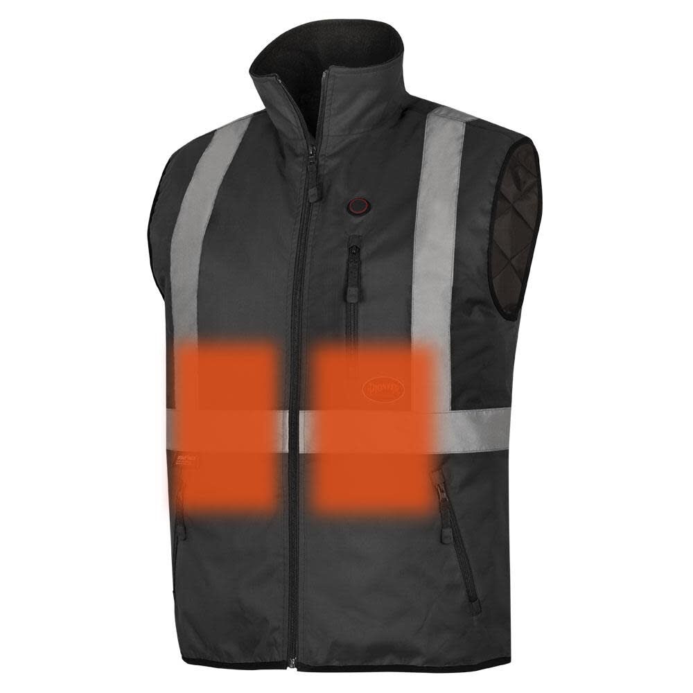 Pioneer 5419U Hi Vis Heated Safety Vest Black Medium, large image number 2