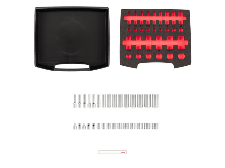 Tekton 3/8 Inch 6 Point Socket Set with Drawer and Rack, 30 Pieces (1/4-1 Inch), large image number 2