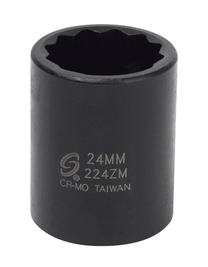 Sunex 1/2 Inch Dr 24mm 12-Point Impact Socket
