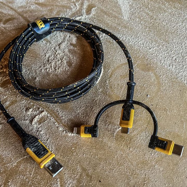 DEWALT Phone Charger Lightning USB-C Micro USB Reinforced Cord, large image number 4