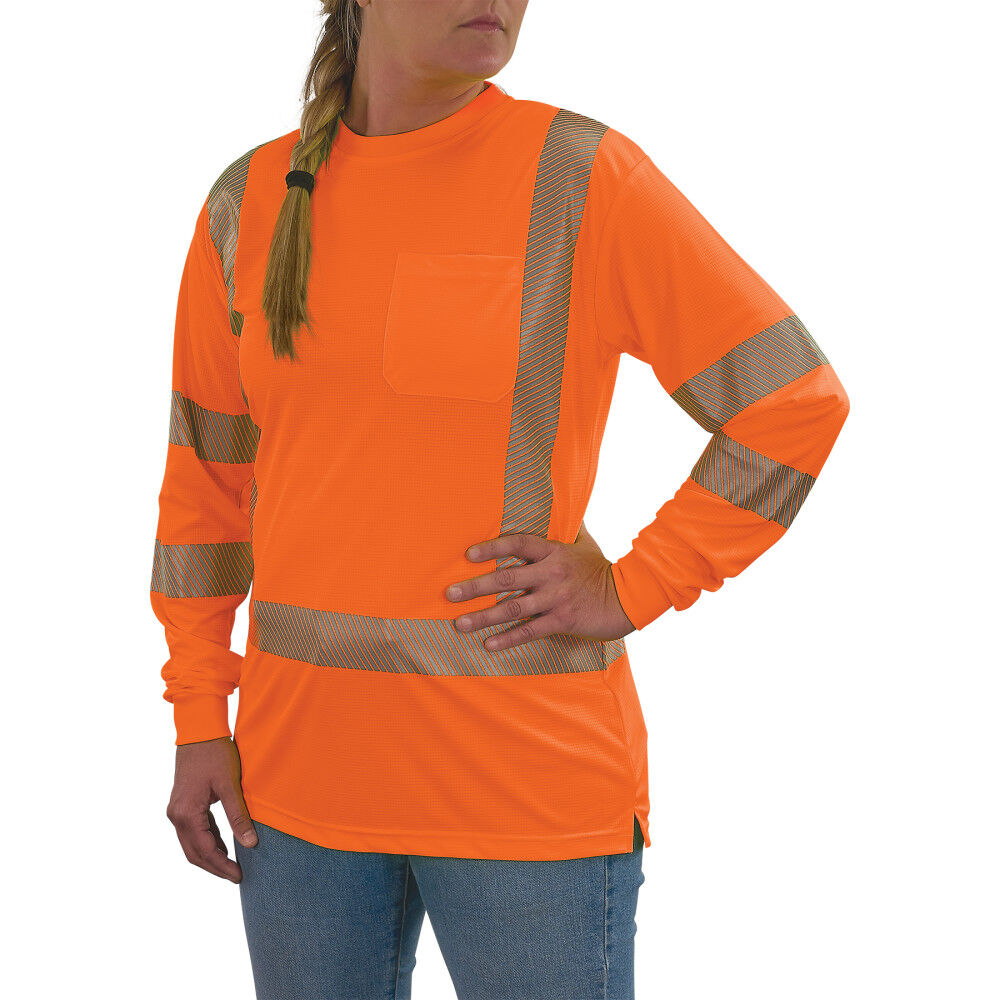 Ergodyne GloWear 8387 Womens Performance Class 3 Long Sleeve Shirt Hi-Vis Orange 2XL, large image number 1