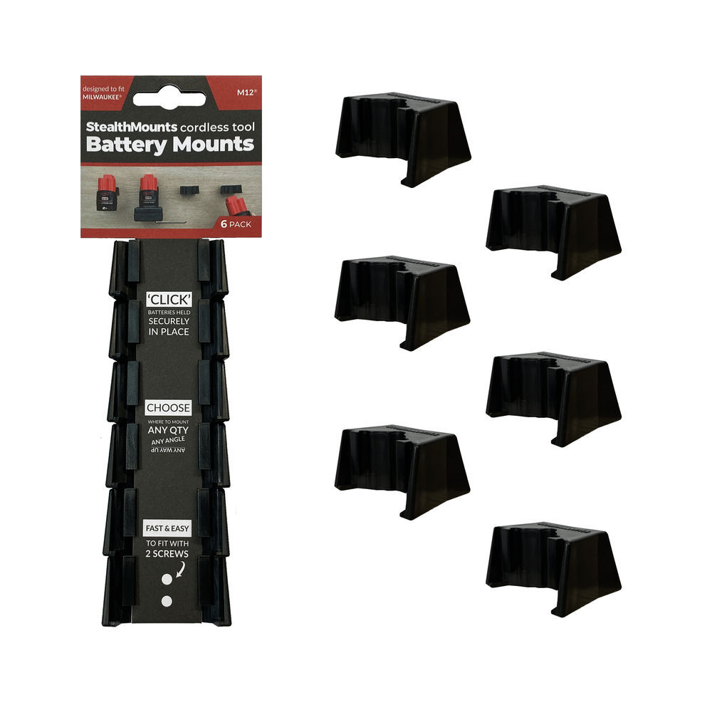 Stealthmounts BLACK Battery Mount for Milwaukee M12 6pk, large image number 2