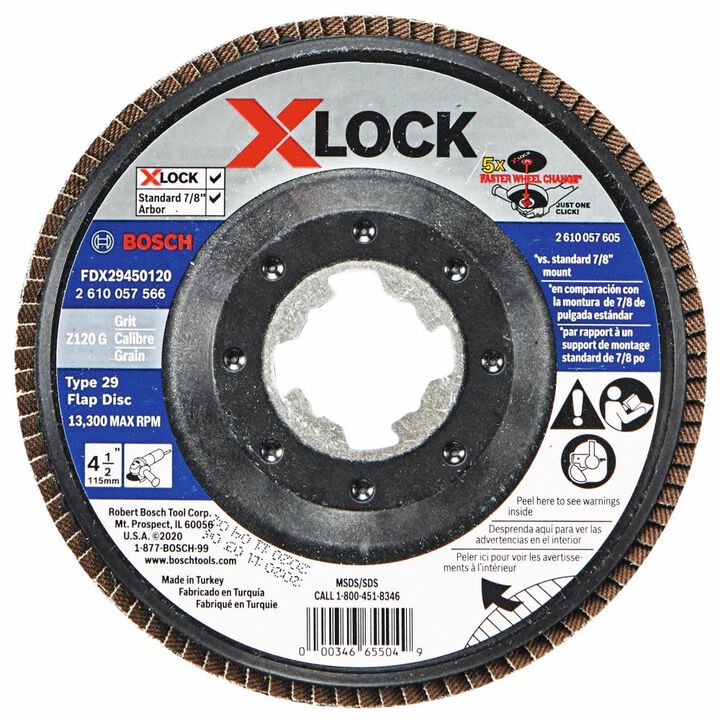 Bosch X LOCK Arbor Type 29 120 Grit Flap Disc 4 1/2in