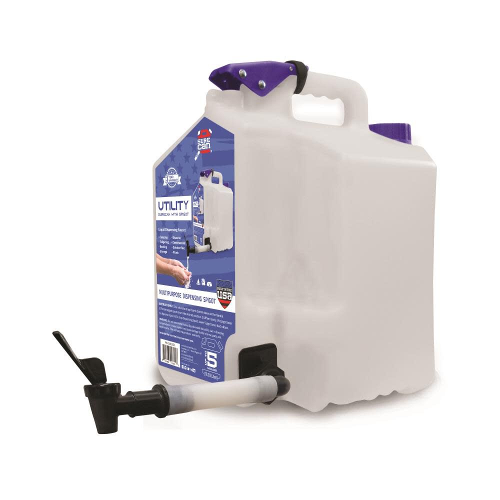 Surecan 5 Gallon 18.93 Liters Multipurpose Dispensing Utility Tank/Can with Spigot, large image number 3
