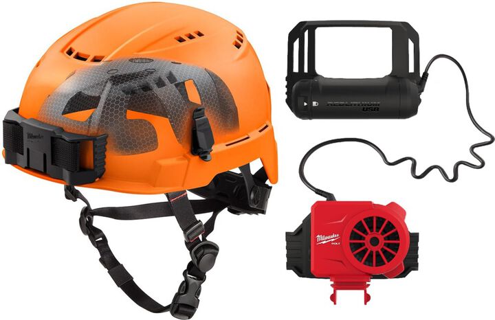 Milwaukee BOLT  Vented Safety Helmet with IMPACT ARMOR Liner Type 2 Class C & USB Cooling Fan, swatch