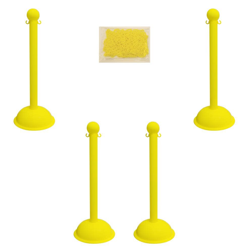 Mr Chain Yellow Heavy Duty Stanchion and Chain Kit, large image number 1