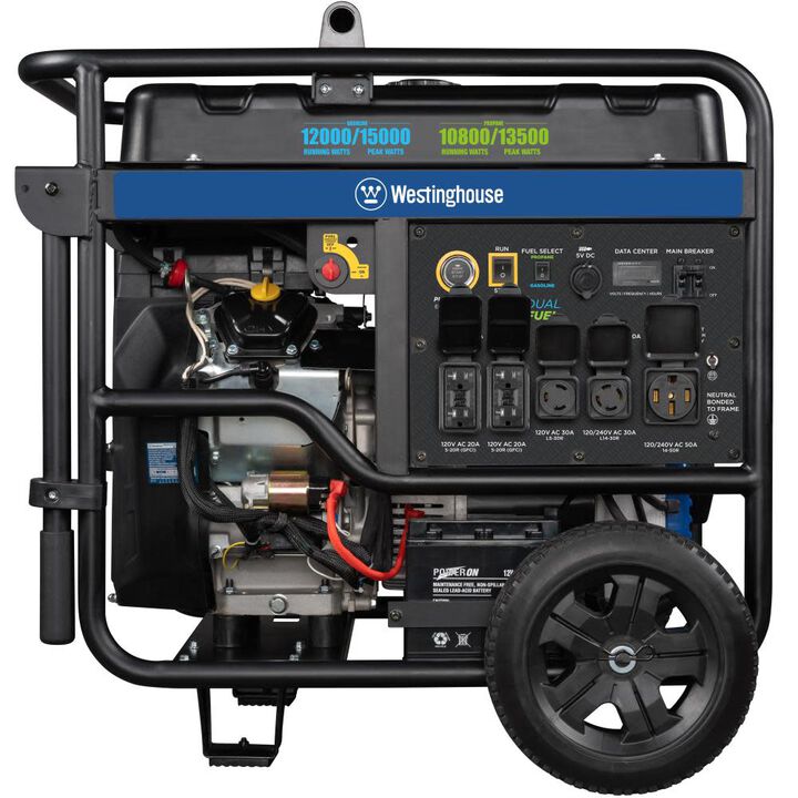Westinghouse Outdoor Power 12,000 Watt Dual Fuel 49-State Portable Generator with CO Sensor, large image number 4