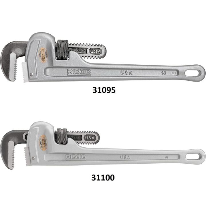 Ridgid 14 Inch and 18 Inch Aluminum Pipe Wrench Bundle, large image number 1