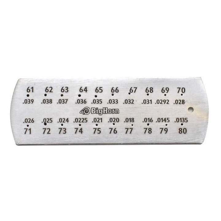 Big Horn #61-80 Heavy Steel Drill Gauge For Drill Bit