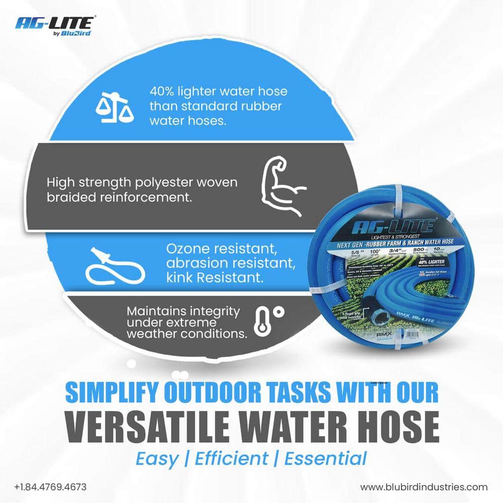 BluBird AG-LITE 1 Inch x 6 Ft. Rubber Lead In Water Hose, large image number 4