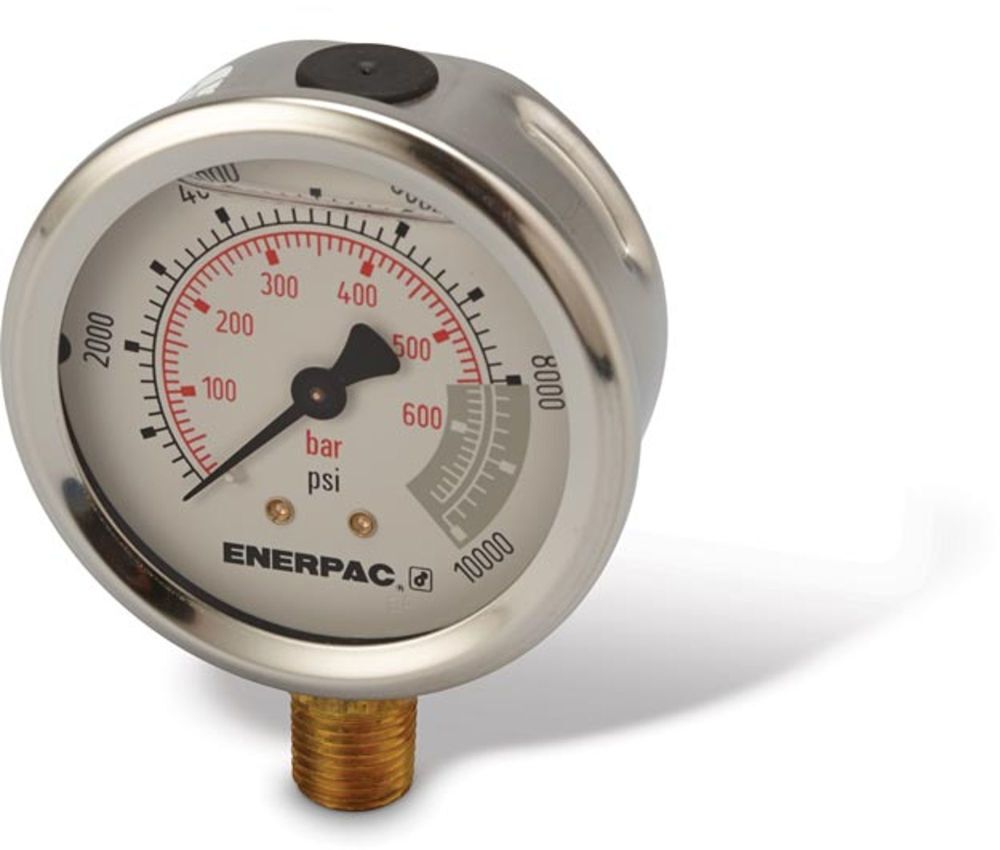 Enerpac 2.5 Inch 10000 PSI Glycerin Filled Pressure Gauge, large image number 1