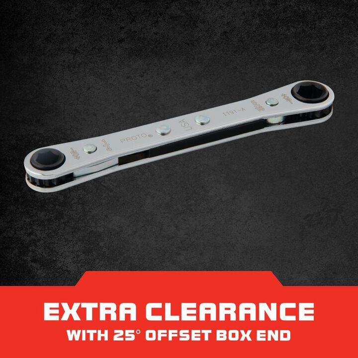 Proto 6 Point Ratcheting Wrench Box End 1/4 Inch x 5/16 Inch, large image number 2