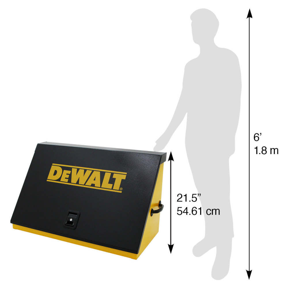 DEWALT 36 Inch x 17 Inch Black Lid and Yellow Body Triangle Toolbox - TOOLBOX ONLY, large image number 8
