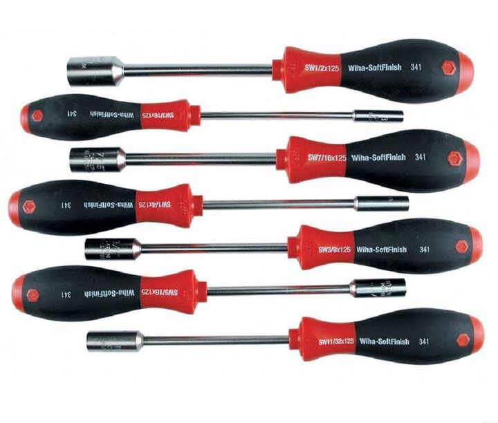 Wiha SoftFinish Cushion Grip Inch Nut Driver Set 7 piece