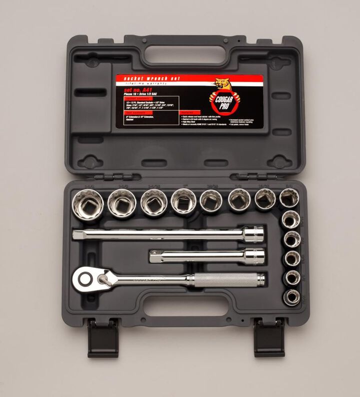Cougar Pro 1/2 In. Drive 16 pc. 12 pt SAE Socket Set