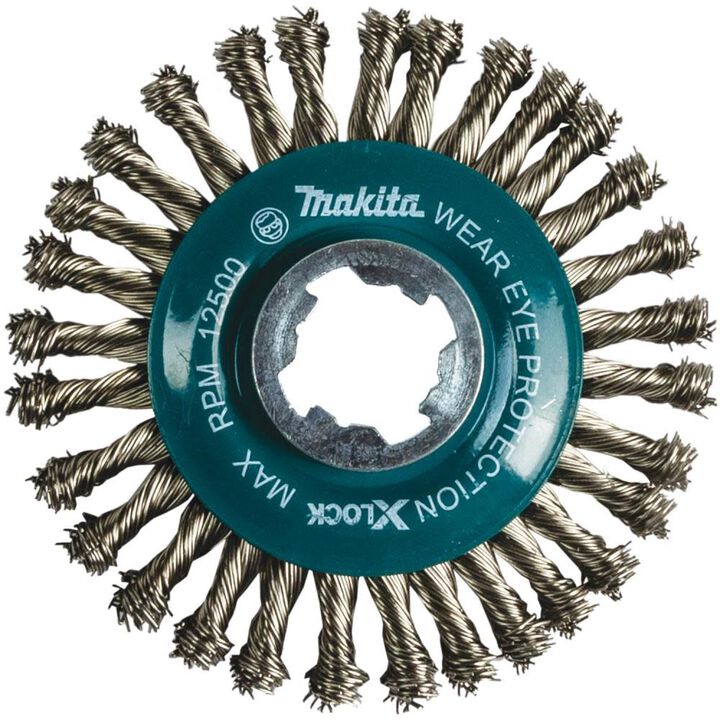Makita X-LOCK 4-1/2in Stainless Steel Stringer Bead Twist Wire Wheel