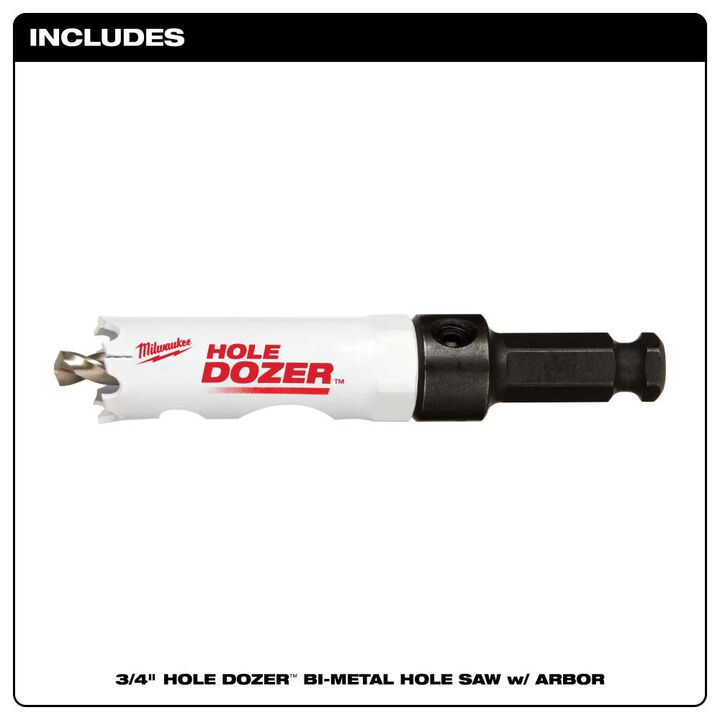 Milwaukee 3/4inch HOLE DOZER Bi-Metal Hole Saw with Arbor, large image number 1