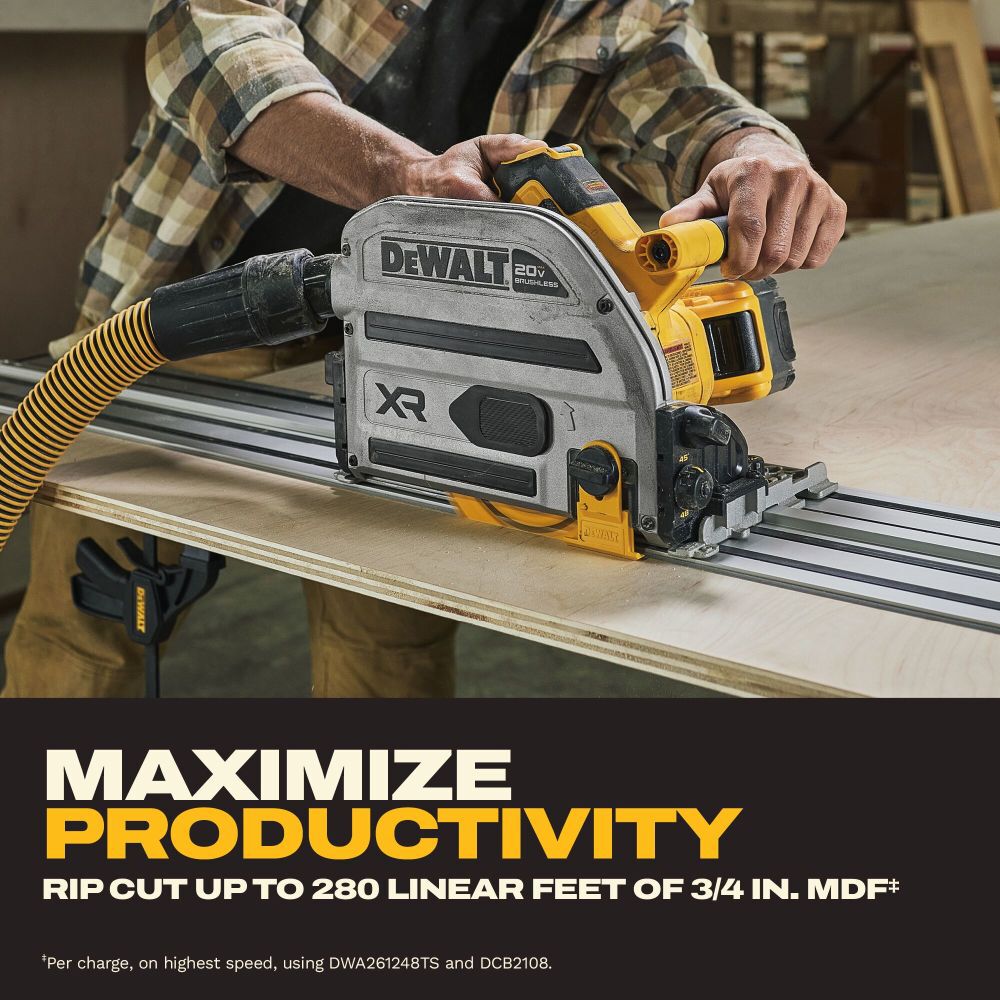 DEWALT 20V XR 6 1/2 Inch Track Saw Kit with Two 30 Inch Tracks, large image number 7