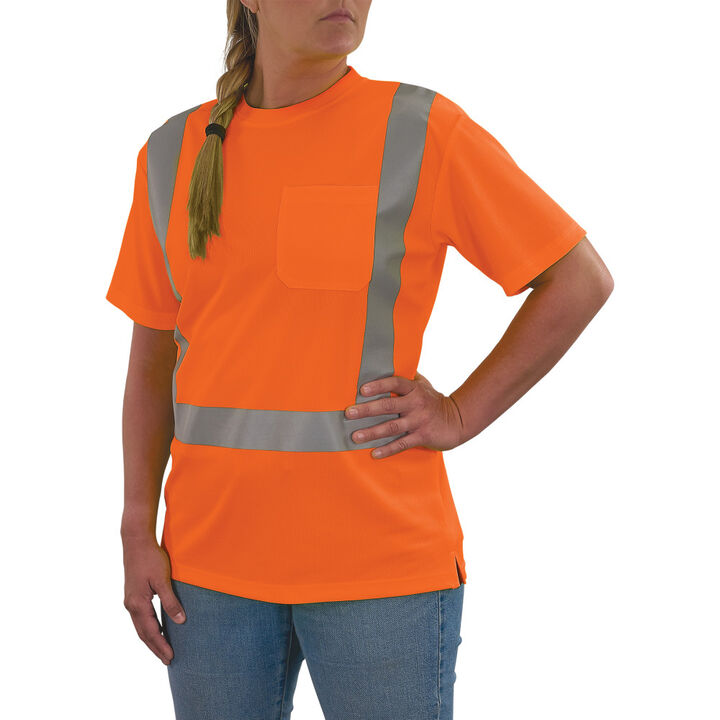 Ergodyne GloWear 8274 Womens Essential Class 2 Short Sleeve T-Shirt Hi-Vis Orange